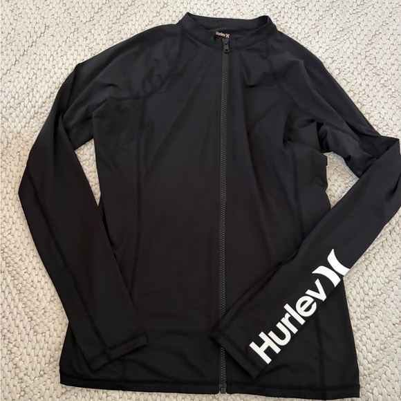 Hurley Black Zip-Front Rashguard - Picture 3 of 5